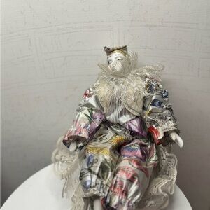 Floral Porcelain Clown Figurine